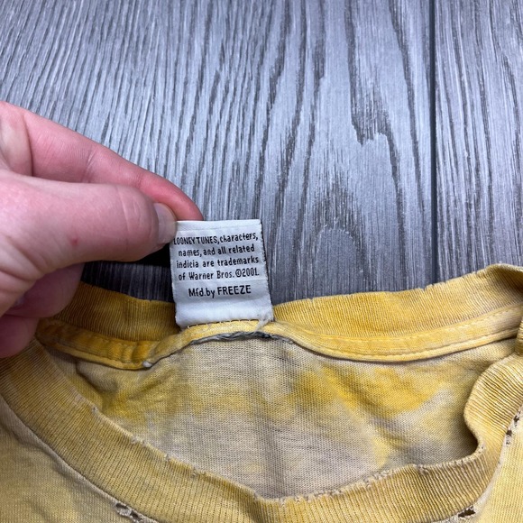 Vintage‎ Tweety Bird Looney Tunes Tie Dye Shirt Medium Tie Dye Distressed - Picture 6 of 10